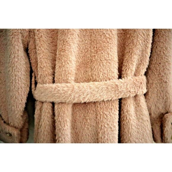 Free People OB1838252 Women Sz S Pink Faux Sherpa Relaxed Fit Cuff It Coat - Picture 5 of 12